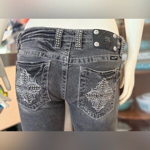 Miss Me Gray Boot Cut Jeans with Classic Design